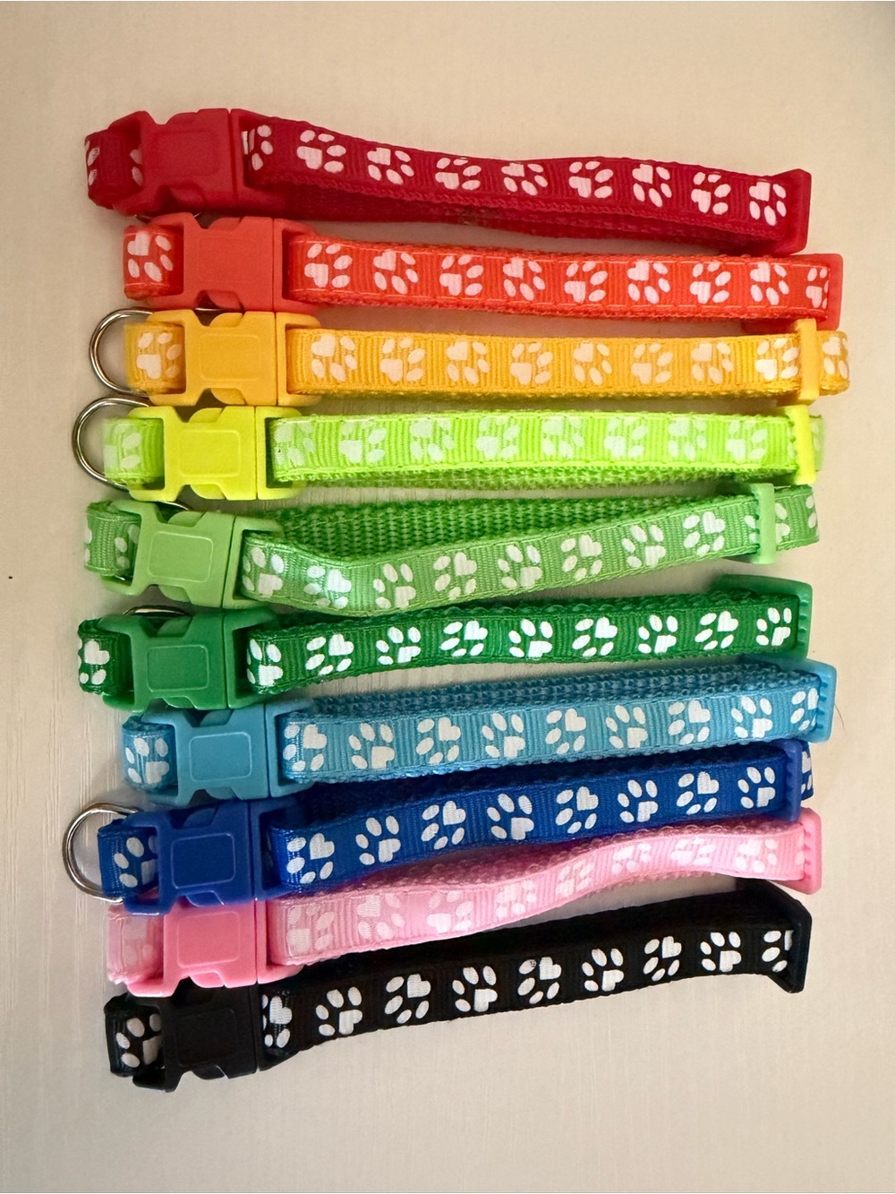 Pack of 10 Dog or Cat Collars Sz M